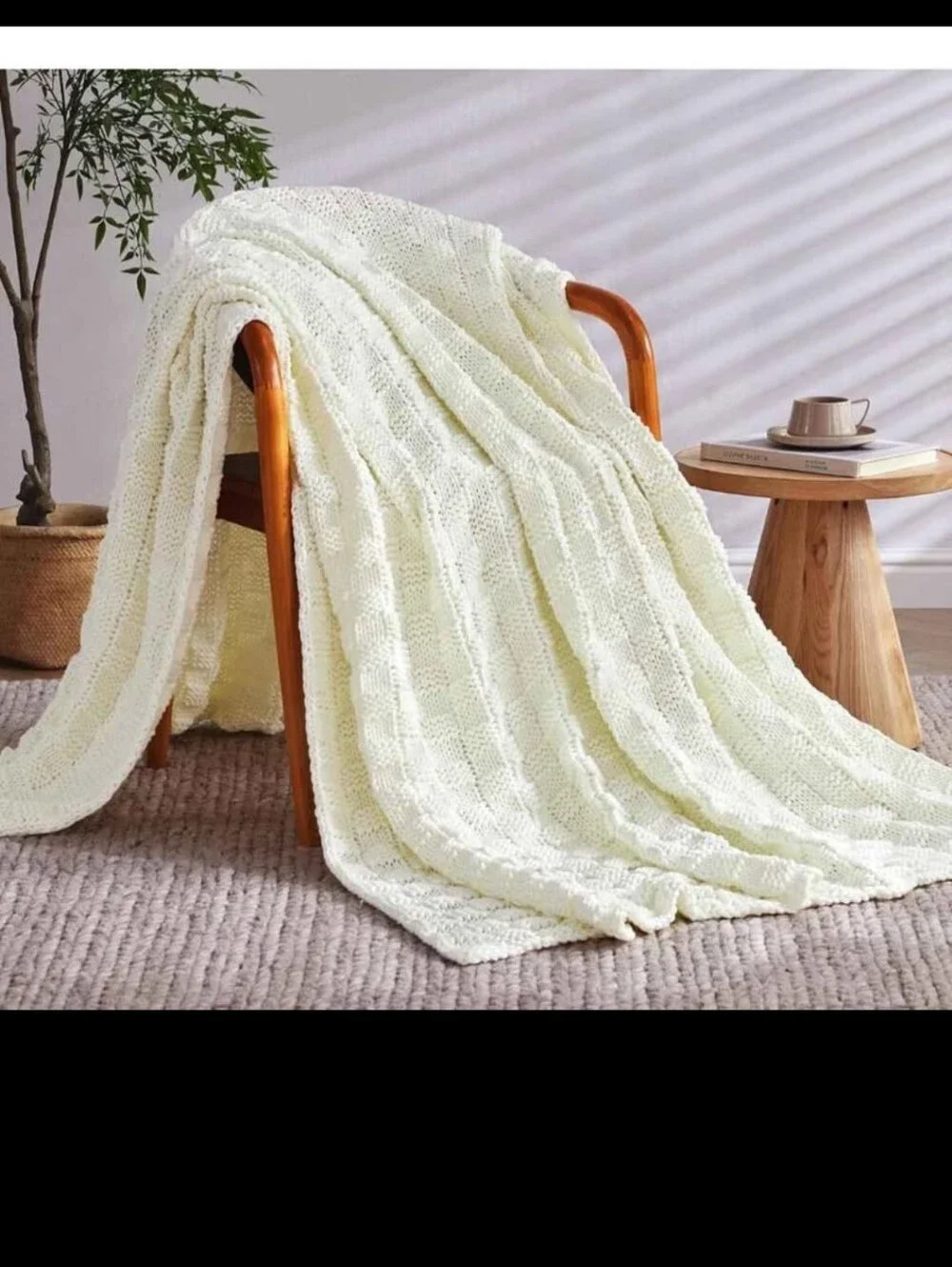 Knitted Weighted Blanket for Adult, No Beads Heavy Blanket 48” x 72''